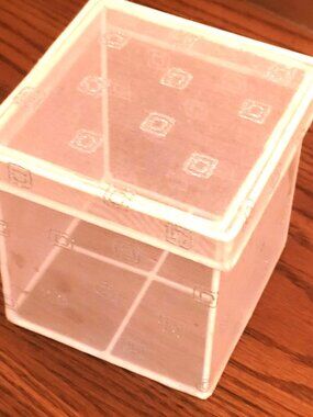 Sheer White Square Trinket Box Silver Glitter Squares Minimalist Mesh Gift Box